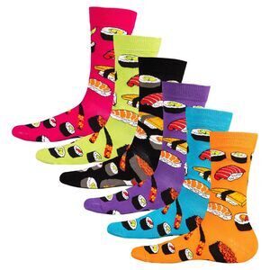 Floso Unisex Adult Sushi Socks (Pack of 6) / Multicolored